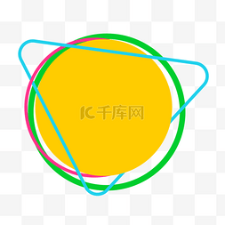 创意标签立体标签图片_黄色圆形标签对话框