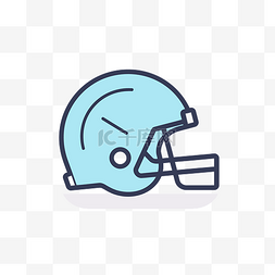 橄榄球头盔图标显示为蓝色 向量