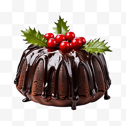 圣诞自制黑巧克力邦特蛋糕，石头