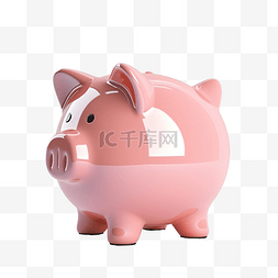粉色储蓄猪图片_存钱罐 3d 插图 3d 渲染