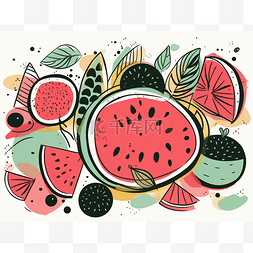 以西瓜和其他各种水果为特色的夏