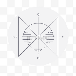 几何线和罗盘符号的线性标志 向