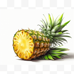 白色背景上的菠萝剪贴画