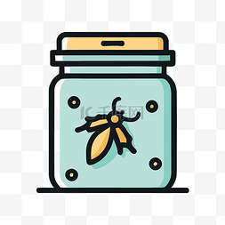 里面有一只蜜蜂的空罐子的插图 