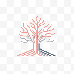 基于线性线符号的树的抽象插图 