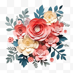 玫瑰折纸背景图片_花卉艺术纸