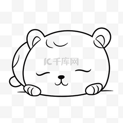 睡觉素描图片_可爱的熊着色图像 — 可爱的猫轮