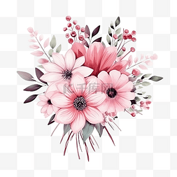 甜甜的粉色春天鲜花花束花卉装饰