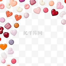 各种各样的心图片_具有心形和复制空间的不同风格糖