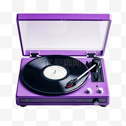 盒式磁带录音机图片_紫色电唱机