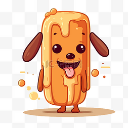 corndog 剪贴画 可爱的狗与焦糖卡通