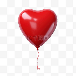一个球图片_一个红色的心形气球