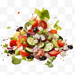 希腊美食图片_AI生成希腊沙拉蔬菜食品