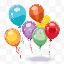 气球剪贴画生日快乐彩色气球卡通