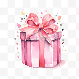 女孩生日礼物图片_粉色水彩生日礼物