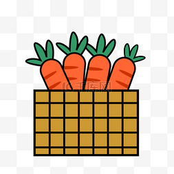 蔬菜类卡通图片_胡萝卜蔬菜菜篮
