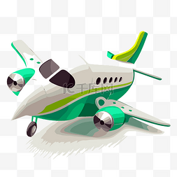 飞机剪贴画 3d 透明彩色飞机插画