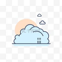 阿里云盘icon图片_日落期间海滩上的云图像线图标 