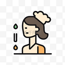 插画风格icon图片_平面风格的女厨师插画 向量