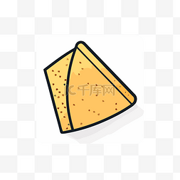米色背景上的一块玉米饼艺术图标