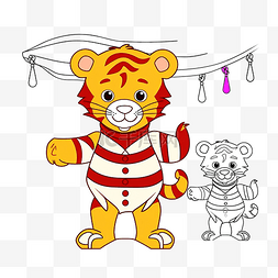 马戏动物图片_马戏团里老虎的颜色儿童图画书