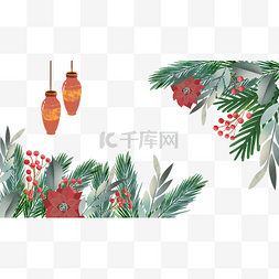 节日气氛的插画图片_越南杏花节日植物装饰