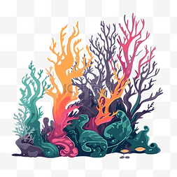 海藻图案图片_五颜六色的海藻 向量