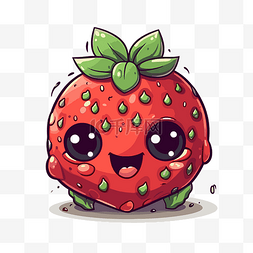 草莓剪贴画可爱的草莓有很多笑声