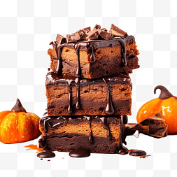 巧克力布朗尼图片_烘焙感恩节自制巧克力布朗尼蛋糕