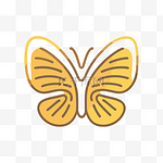 经典标志风格的金蝴蝶设计 向量