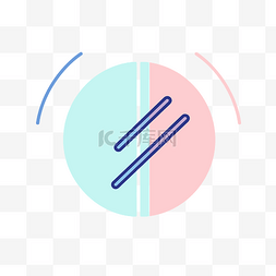 点一个图片_顶部有一个点的蓝色和粉色图标 