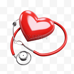 考试系统图片_听诊器放在心脏上的插图