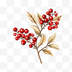 树枝装饰图图片_圣诞树枝在白色矢量图上隔离，用