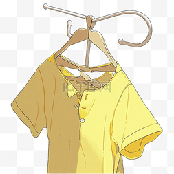 带衣架的黄色T恤