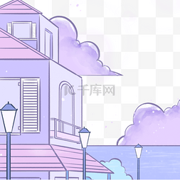 粉色浪漫建筑群别墅
