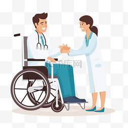 坐轮椅的病人去看医生