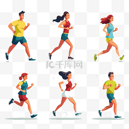 健康的剪贴画图片_慢跑活动促进健康的生活方式