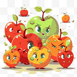 苹果剪贴画彩色卡通与红色和橙色