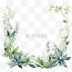 框架免费图片_ai生成天然植物框架免费插画