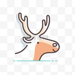 灰色的鹿背景图片_灰色背景上可爱的驯鹿图标 向量