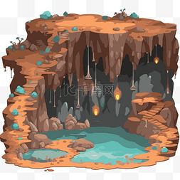 水池里有几桶水图片_洞穴剪贴画卡通图像的洞穴与一些