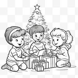 冬季卡通女孩图片_儿童图画书，可爱的孩子们装饰圣