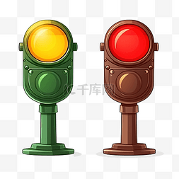 红绿灯透明素材图片_狗用宠物厕所交通灯设置卡通风格