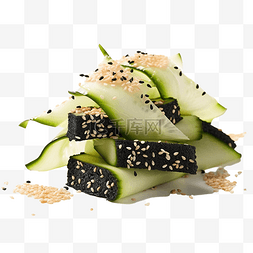3d食物动画图片_Unau tokoroa 配黄瓜片白芝麻和黑芝