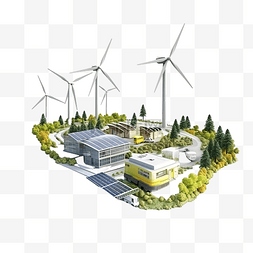 3d 插图基础设施可再生能源