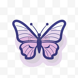 蝴蝶描绘图片_淡紫色背景上的蝴蝶 向量
