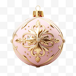 粉红色丝带装饰图片_圣诞装饰品与柔和的粉红色金色装