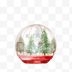 圣诞节水彩矢量无缝模式与雪球