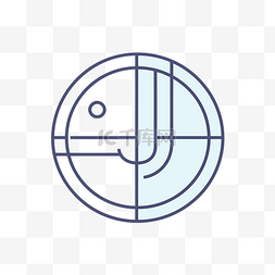 j i o m 徽标草图纯白色背景上的蓝