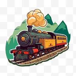 老式火车插画图片_老式火车插画 向量